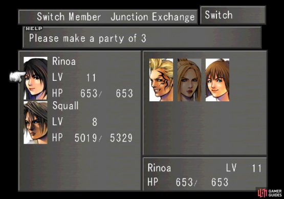 You&rsquo;ll have to make a party comprised of Rinoa and Squall