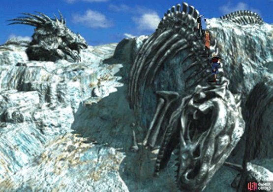 Walk over the skeleton of some great beast