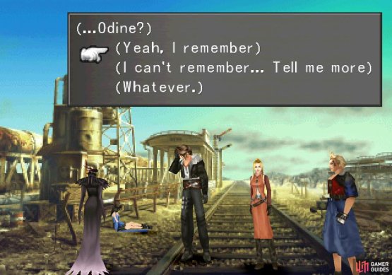 where Squall will attempt to wander off with Rinoa, only to be intercepted by his companions
