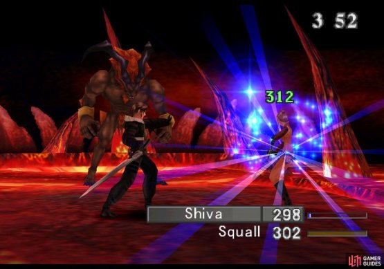 Keep your characters above 100 HP by drawing and casting Cure from Ifrit
