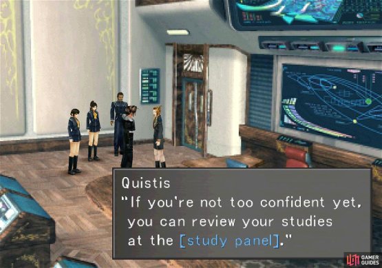 Talk to Quistis and she&rsquo;ll direct you to your &ldquo;study panel&rdquo;