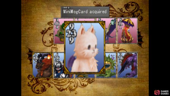 and defeat him to win his MiniMog card
