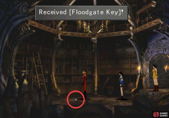 Once the female party has been raised on the left elevator, grab the Floodgate Gate from a nearby room.