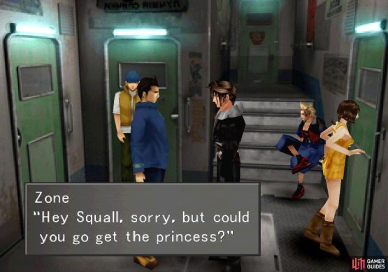After which Squall will be offended by being given a menial task