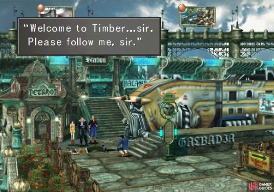 Whether you gave the correct password or not, continue into Timber to rendezvous with the resistance group