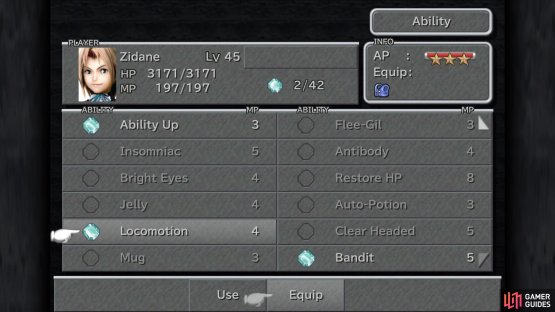 while Locomotion will be needed for the second boss