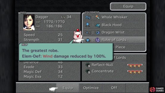 Protection from wind will help with the first boss