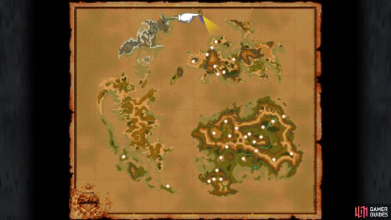 The location of Dive Spot 1 on the world map