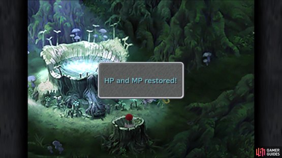 The spring in the Evil Forest restores both HP and MP