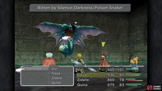 Toss a Tent at Gizamaluke to silence and blind it