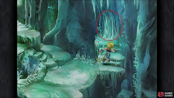 There are a few ice walls like the above throughout the dungeon