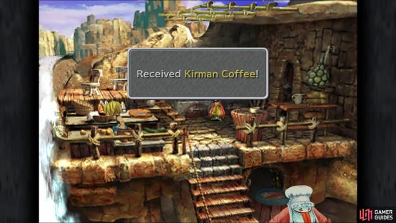 Once you gain access to the cooking area, grab the Kirman Coffee on the left side