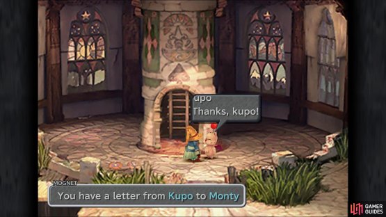 One of the side quests is to deliver letters between Moogles
