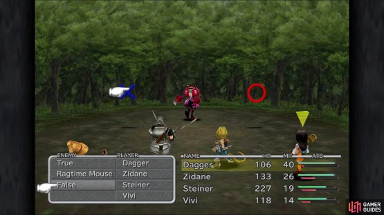 Select True or False by attacking the corresponding target in battle to answer