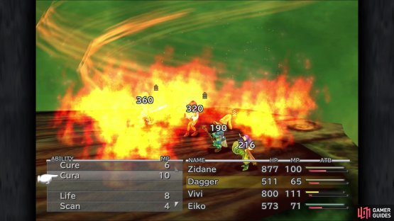 If set on fire, Soulcage will use Fire Blades to do some big damage to your party
