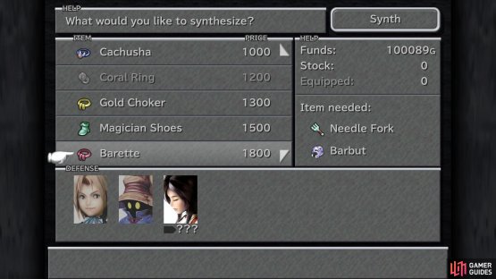 The Barette will be able to teach the Cura spell to Dagger