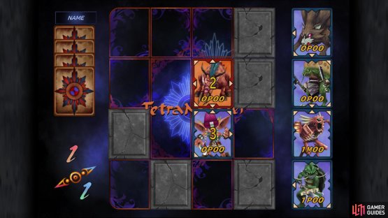 Cards that have arrows facing each other will do battle