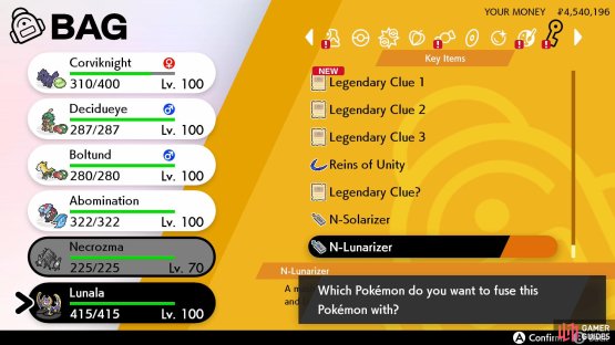 Then you can use the relevant item to fuse Necrozma with Solgaleo or Lunala.