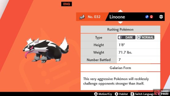 Galarian Linoone.