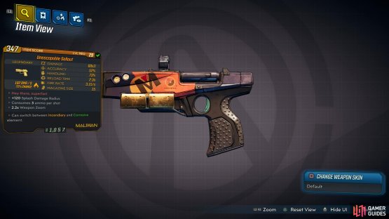where you&rsquo;ll be rewarded with the Unique Legendary Pistol Sellout from Tyreen.