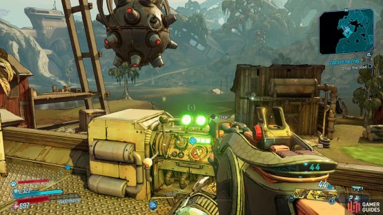 and then press the button to release the payload down onto the camp.