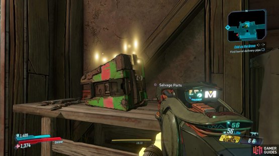 You&rsquo;ll find a Dead Claptrap at the bottom of the stairs in the first room