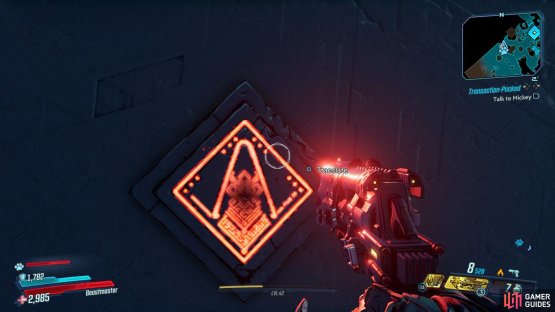 to find the Eridian on a wall in the back of the Twilight Arcade.
