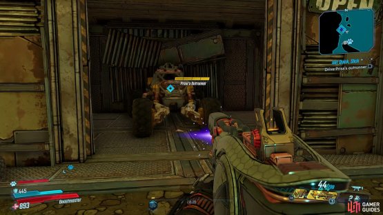 Collect Prisa&rsquo;s Outrunner from the garage, 