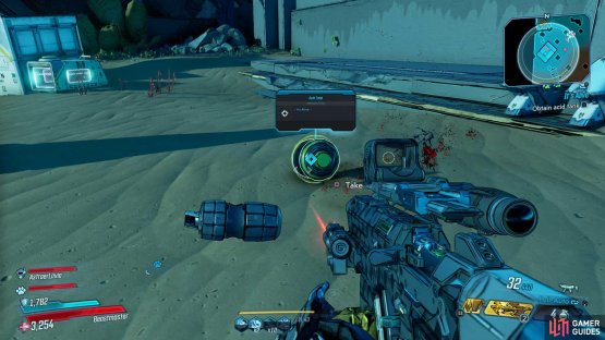 Head to waypoint on the map and collect the Acid Tank from the floor,