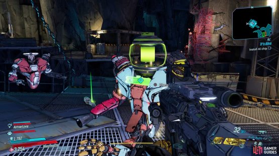 then jump back down and install the AI Chip to the robot.