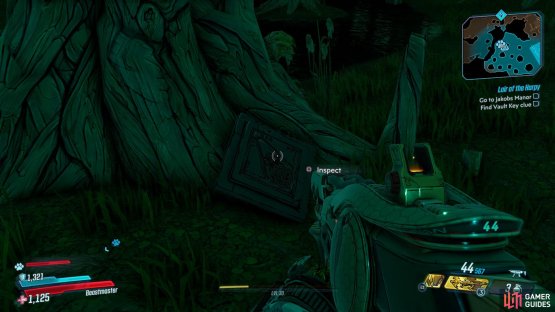 You&rsquo;ll be able to find the Eridian Writing lent against a tree in Leery Hamlet,