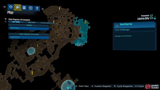 head to the place shown on the map to find the Dead Claptrap.