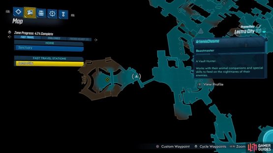 head to this location on the map to find him.