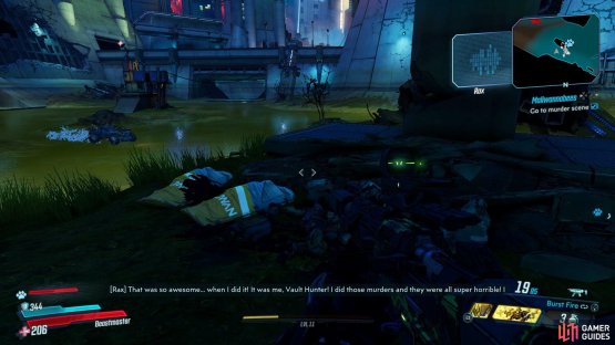 Once you&rsquo;ve spoken with Ziff you&rsquo;ll need to head over the Murder, simply head over to the waypoint on the map where you&rsquo;ll see some bodies near a pillar, 