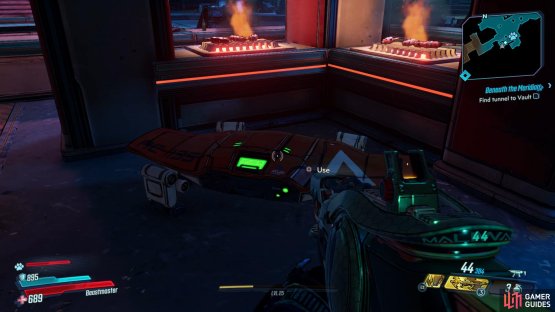 The Red Chest can be found hiding behind a cooking station at the ticket area in the back left corner, 
