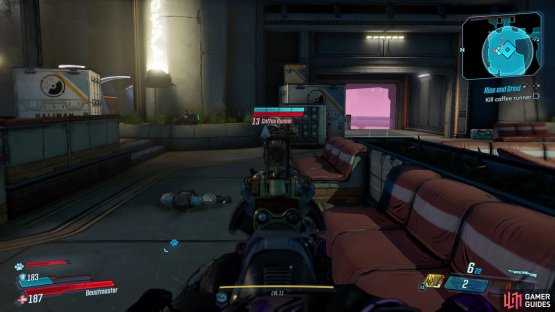 Take out all the enemies in the area and eventually the Coffee Runner will spawn,