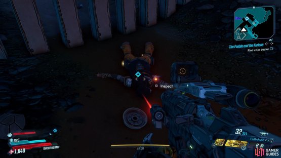 Head into the tunnel to inspect the dead Coin Collector,