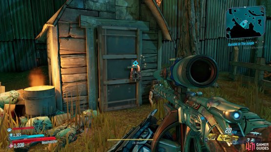 Shoot the lock on the door,