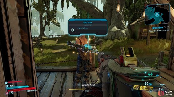 then collect the Black Flame weapon from him.