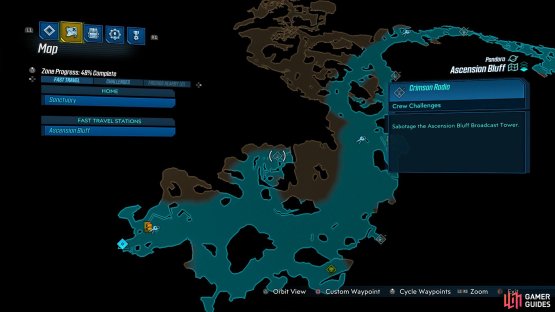 You&rsquo;ll find the location of the Crimson Radio to the northeast