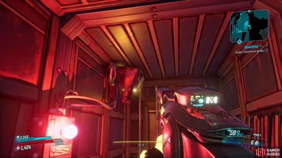 You&rsquo;ll find a Dead Claptrap in the container with the red lights