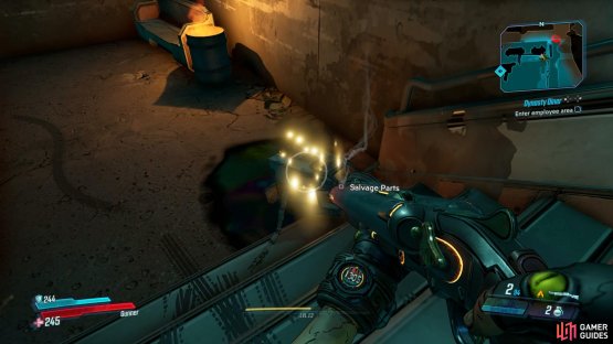 you&rsquo;ll find the Claptrap at the bottom of some stairs.