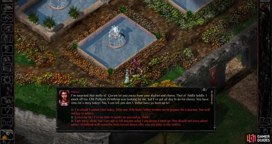 At the southern end of the keep you&rsquo;ll be pestered by Imoen, whose snooping clearly revealed more than she&rsquo;s willing to share.