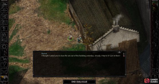 Talk to  Reevor outside the  storehouse and you&rsquo;ll be tasked with exterminating rats.