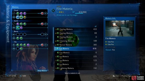 make sure to have Aeirth set Fire Materia.