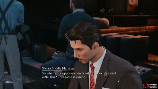 You can find the Shinra Middle Manager to the northeast of the Slums