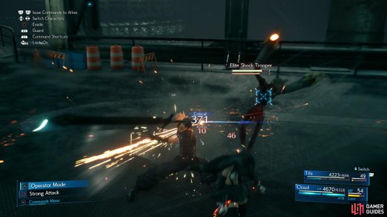 Cloud&rsquo;s Punisher mode counterattack will go a long way towards Staggering the Elite Shock Trooper.