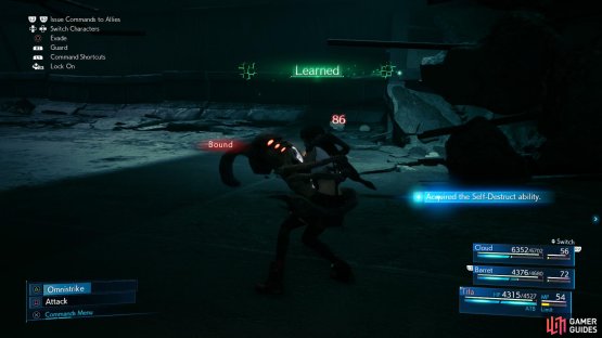 You can learn the &ldquo;Self-Destruct&rdquo; enemy skill from Varghidpolis enemies.