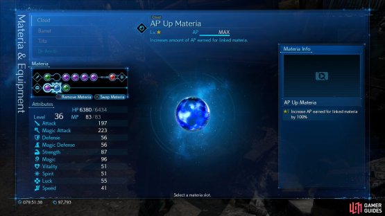 and after taking 5,000 steps with it equipped it&rsquo;ll turn into AP Up Materia.