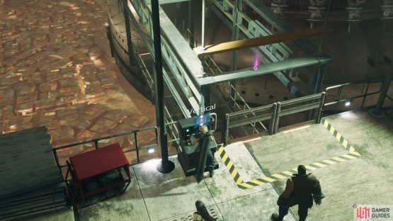 Lower the catwalk to bring the smug materia within reach,